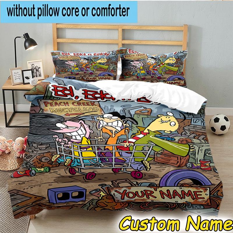 3pcs Custom Name Ed Eddy Mystery Bedding Set Includes 1 Duvet Cover & 2 Pillowcases for All Seasons Dormitory Home Decor Christmas gifts