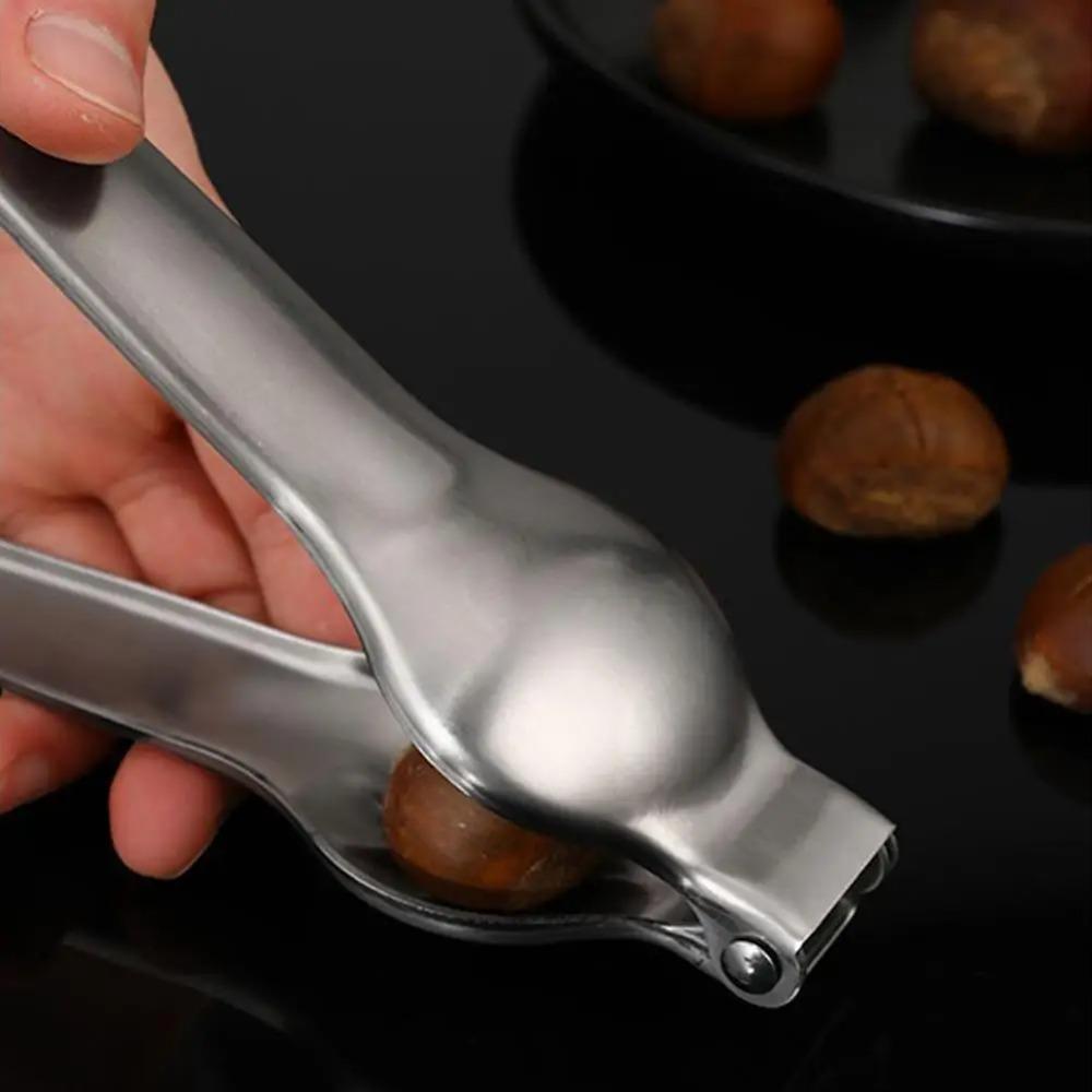 Stainless Steel Quick Chestnut Opener Quick Clip Walnut Pliers Cutter Opener Nut Cracker Sheller Kitchen Tools 2 In1 Nut Cracker
