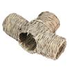 Hideaway Grass Tunnel Toy Straw House with Four Open Entrances for Rats Syrian Hamster Ferrets Guinea Pig