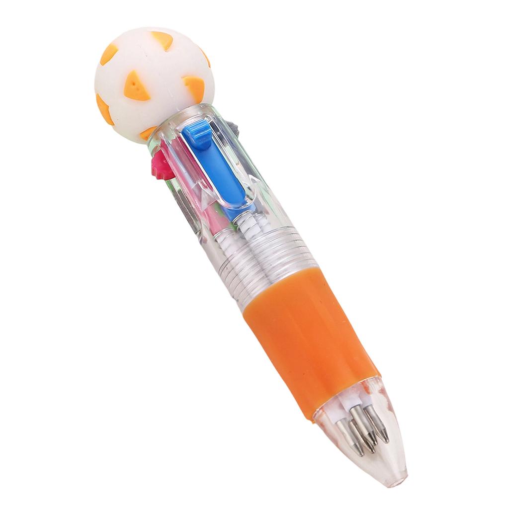 Multicolor Ink Ballpoint Pen with Soccer Ball Top Retractable Multi Function Writing Tool for Office School Supplies