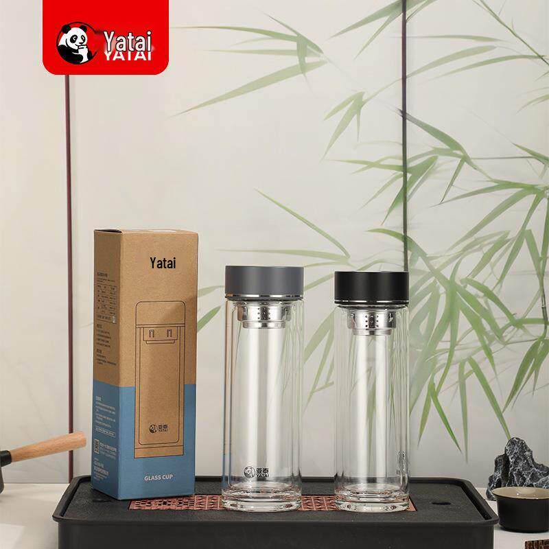 YATAI High Borosilicate Double-Layer Tea Infuser Glass Bottle 380ml