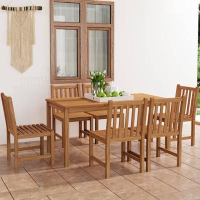 Vidaxl 7-Cz. Garden Furniture Set, Solid Teak Wood