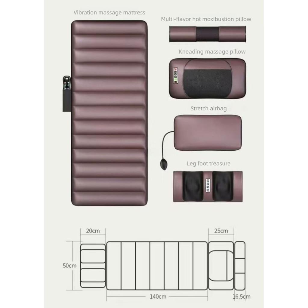 10 Vibration Motors Massage Heating Pad Full Body Massager Cushion Neck Back Waist Legs Compress Kneading Massage Mat