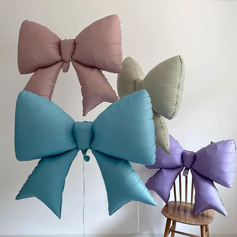 Bow Aluminum Film Balloon Photo Prop, Girl Birthday Party Scene Decoration Prop Balloon