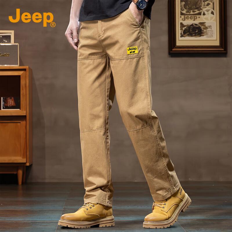 Jeep Men's Straight-Leg Cotton Casual Workwear Pants