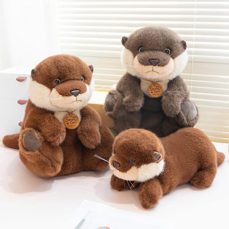Plush Toy Otter Sitting Lying Stuffed Animal Doll Kids Birthday Decoration Gifts