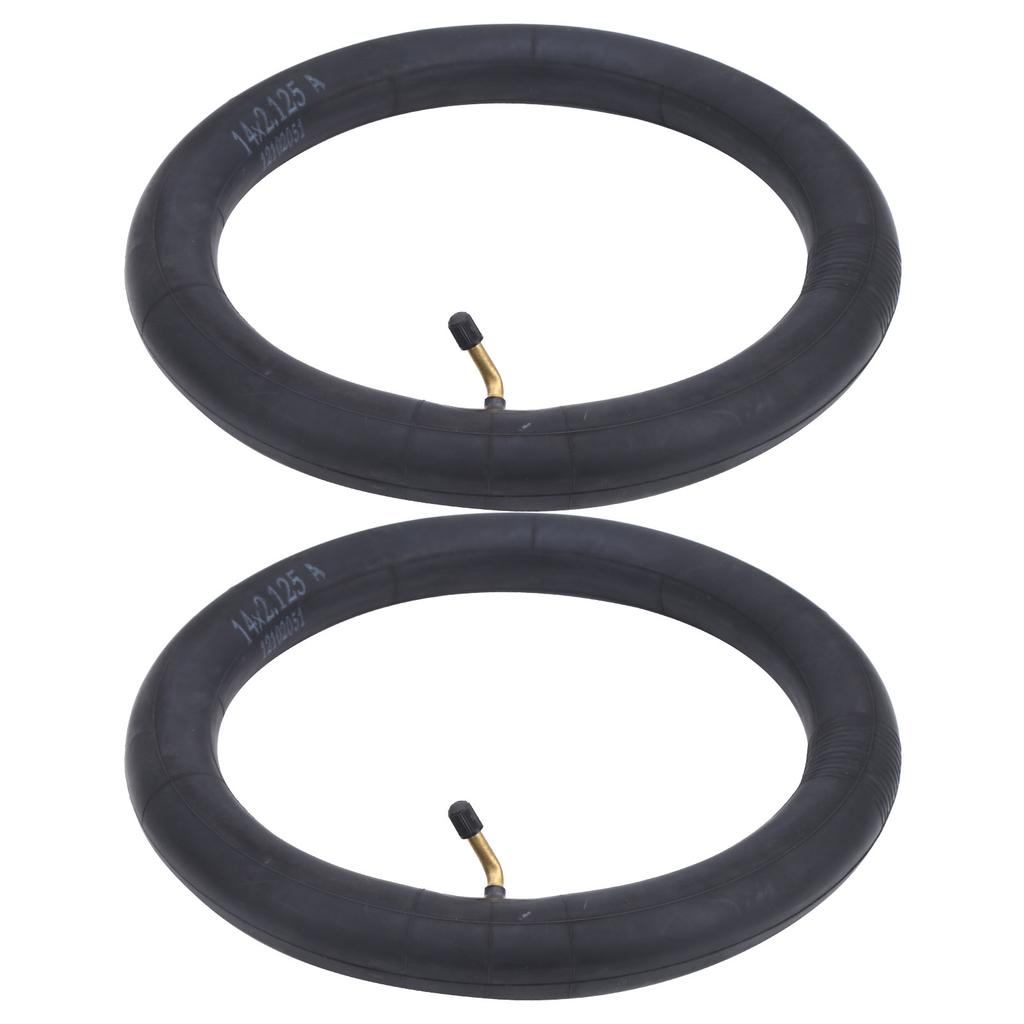 2Pcs Inner Tube Replacement Butyl Rubber Tyre W Bend Valve for Folding Bicycle Bike14x2.125in