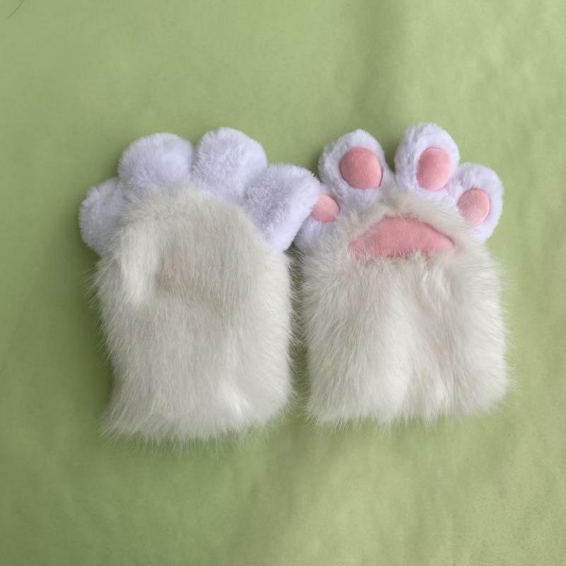 Kig animal scratch squeaky nail free furry animal paw gloves cos cat paw cute plush prop accessories