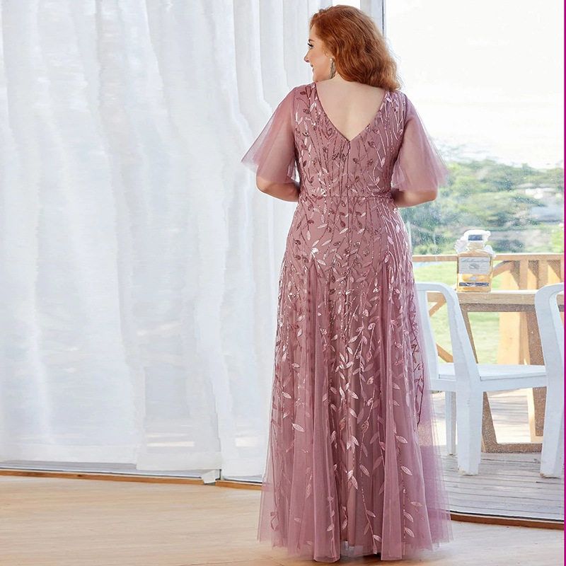 

Plus Size Dress for Fat Girls, New Style Evening Dress, Plus Size Sequined Ball Gown, Birthday Wedding Dress Bean paste XXL
