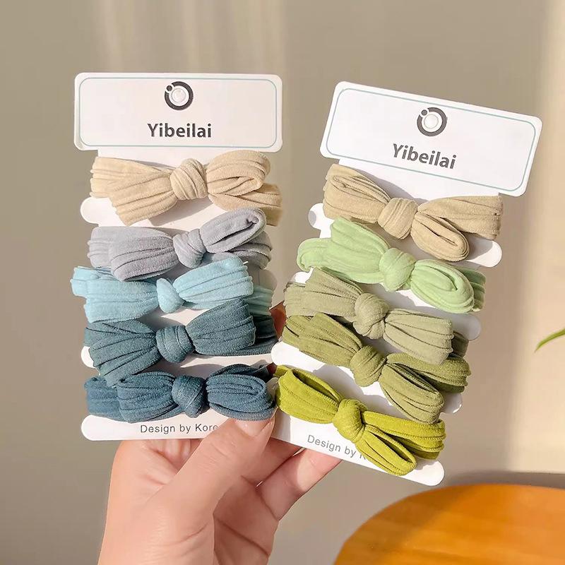 

5/10 шт. простые банты для волос, цветные эластичные бесследные резинки для хвоста для женщин и девочек, милые аксессуары для волос