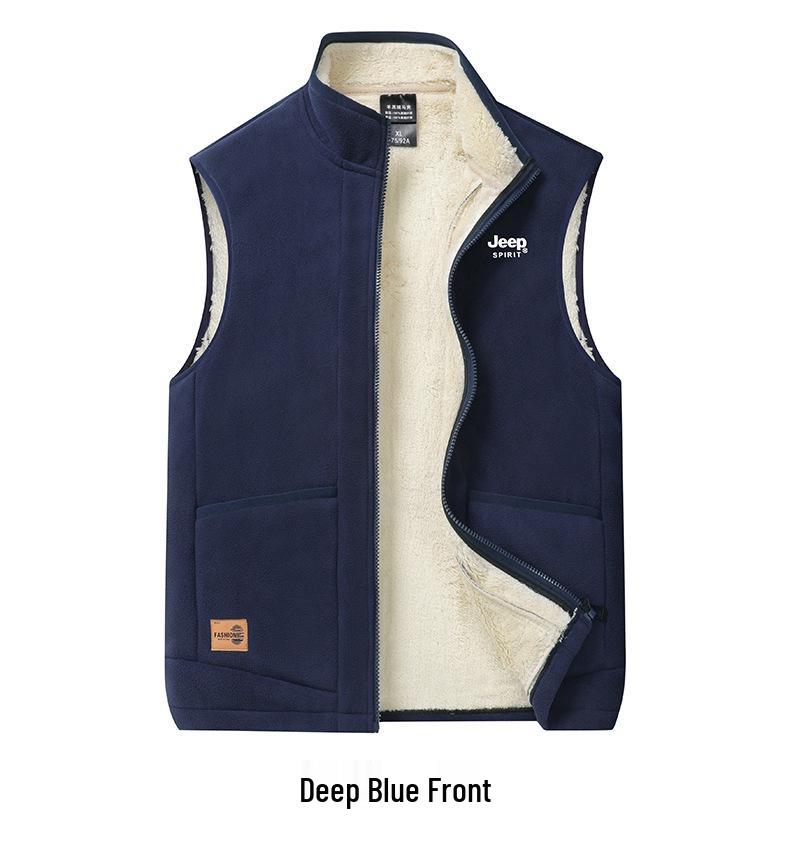 JEEP SPIRIT Fleece-Lined Lambswool Vest Cardigan SS7352