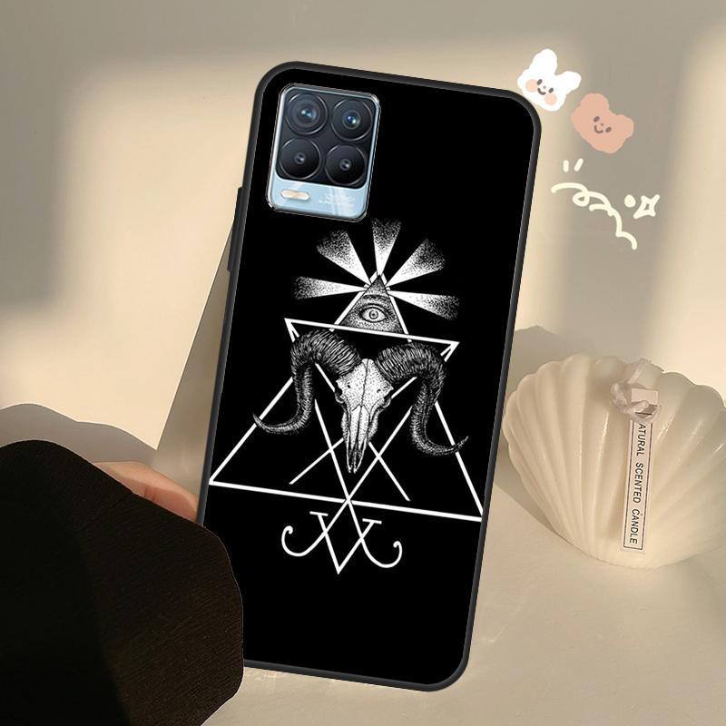 Satanic Scary Skull For Realme 8 9 Pro Plus GT Neo 2 GT Master 9i 8i Phone Case For OnePlus 9 10 Pro 9R Nord2