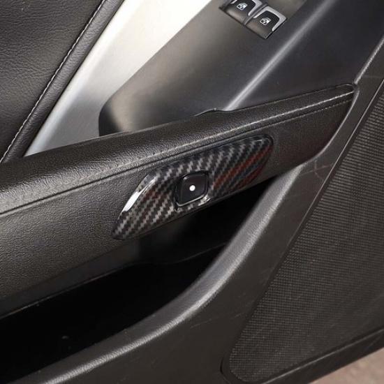 Carbon Style Interior Door Handle molding Cover Trims for Corvette C7 2014-2018