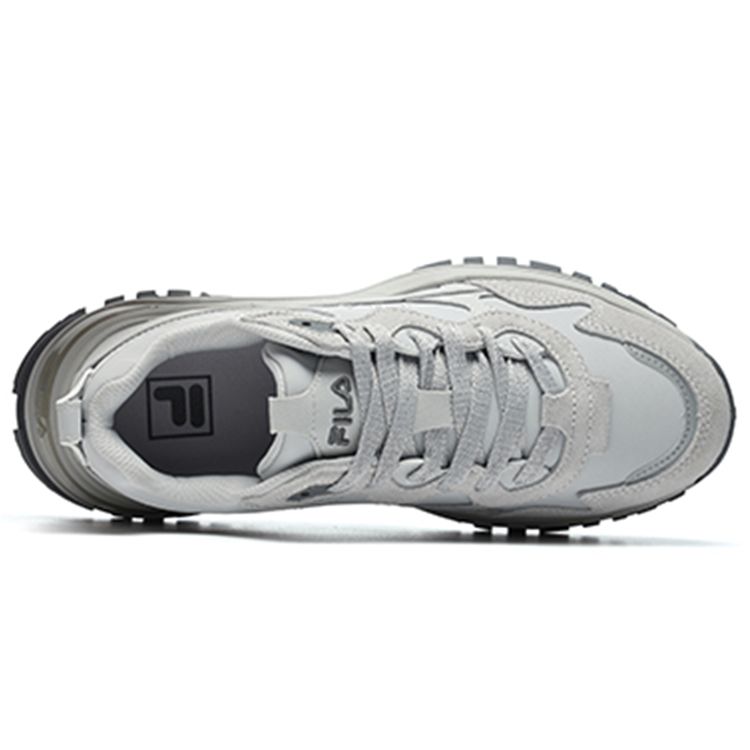 FILA Fashion Sneakers Transpose Synthetic Leather Nubuck Thick Sole Low Top Dad Shoes Women Sneakers Moon-Rock-Gray F12W144147FLR