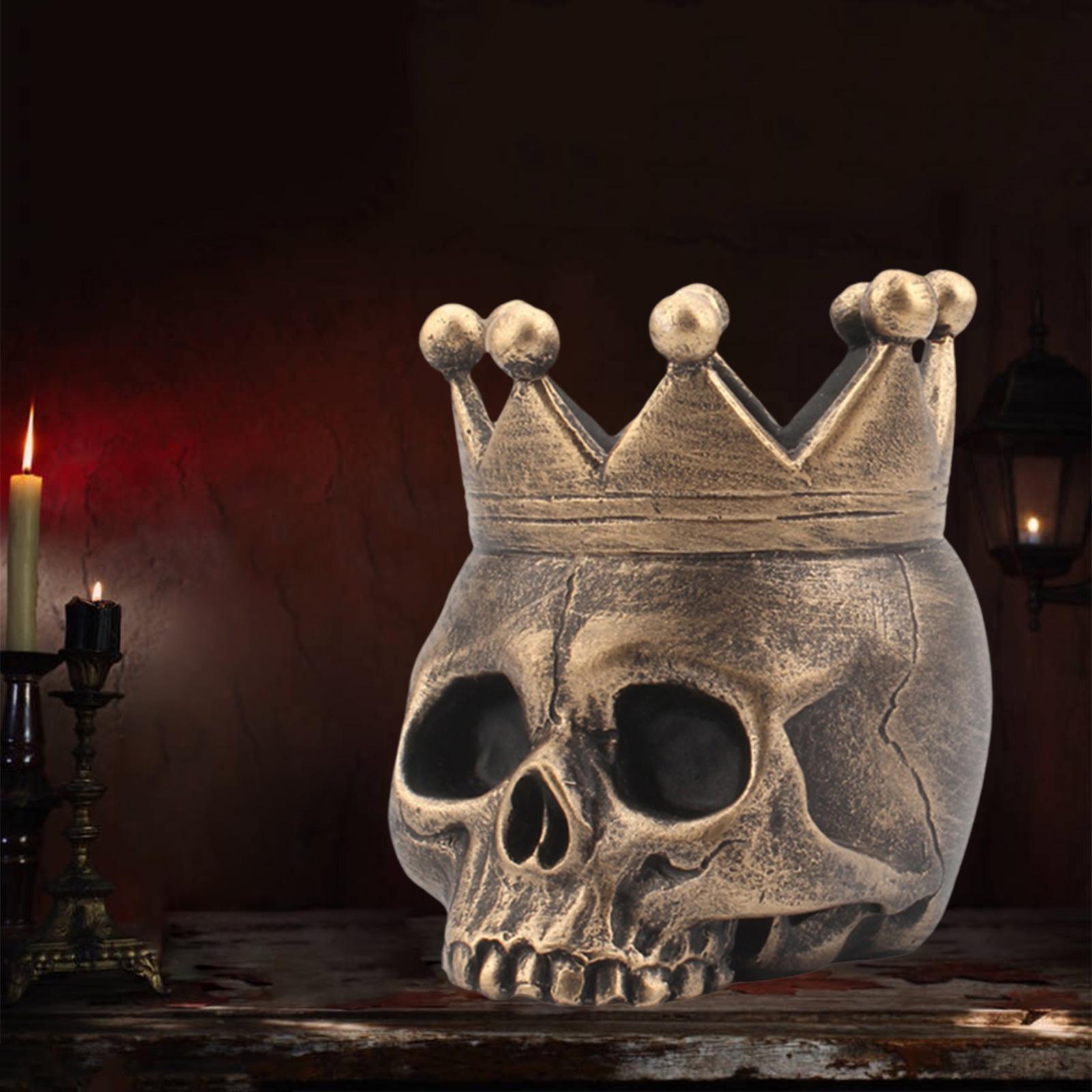 Resin Statue Candle Holder Sculptures Resin Christmas Halloween Home Decor бронзовый