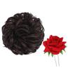 PRAVRAJYA Messy Hair Bun with Rose Hair Clip Cotton Lace Extensions Chignons Hair Scrunchy Updo Hair Extensions Ideal for Women's Weddings and Othe