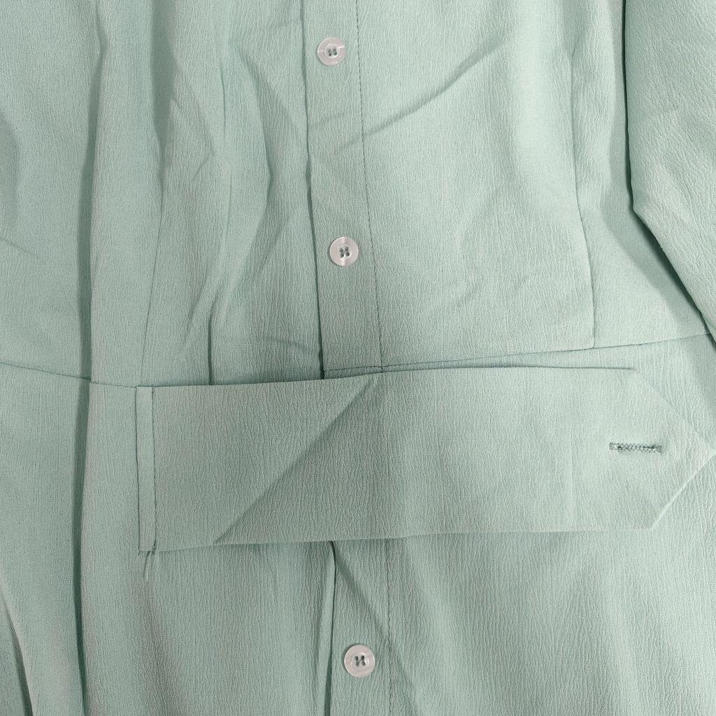 IHUASU Autumn Temperament Female Commuter Lace-up Solid Color Waist Long Sleeve Irregular Shirt Dress