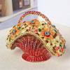 Metal Flower Basket Jewelry Box Enamel Craft Decorative Storage Organizers For Rings Earrings Necklaces Home Decoration