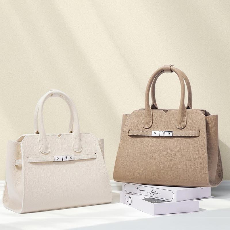 Leather Handbag Women's New High-end First Layer Cowhide Large-capacity Mother Messenger Bag Women's Platinum Bag