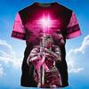 Fashion 3D Jesus Cross Print T Shirt For Men Christianity God Graphic Oversized T-shirts Daily Casual O-neck Short-sleeved Tops