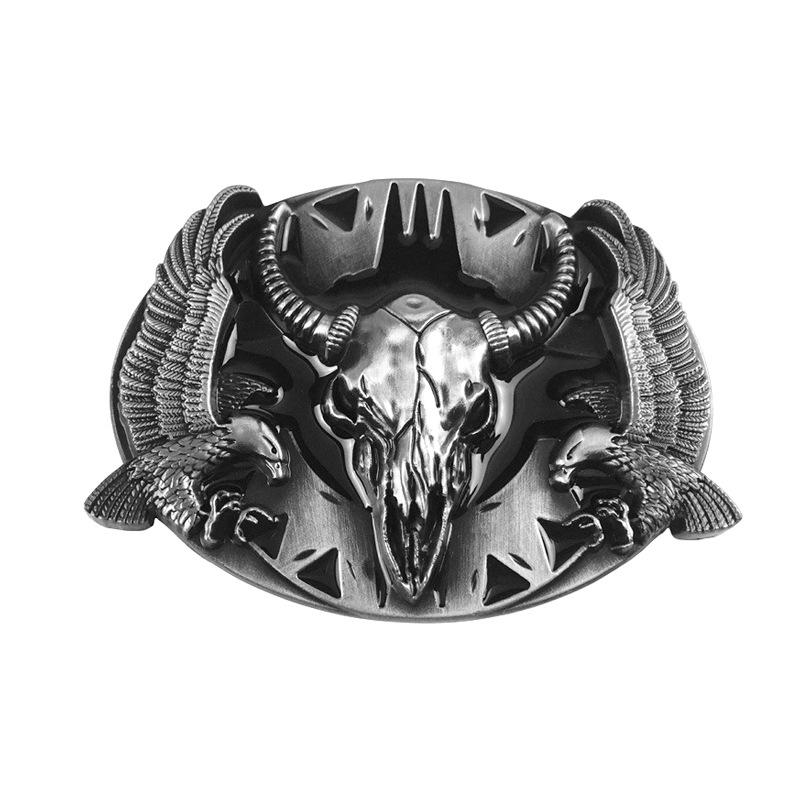 Double Eagle Tribal Bull Skull Belt Buckle - Retro & Stylish 4.0