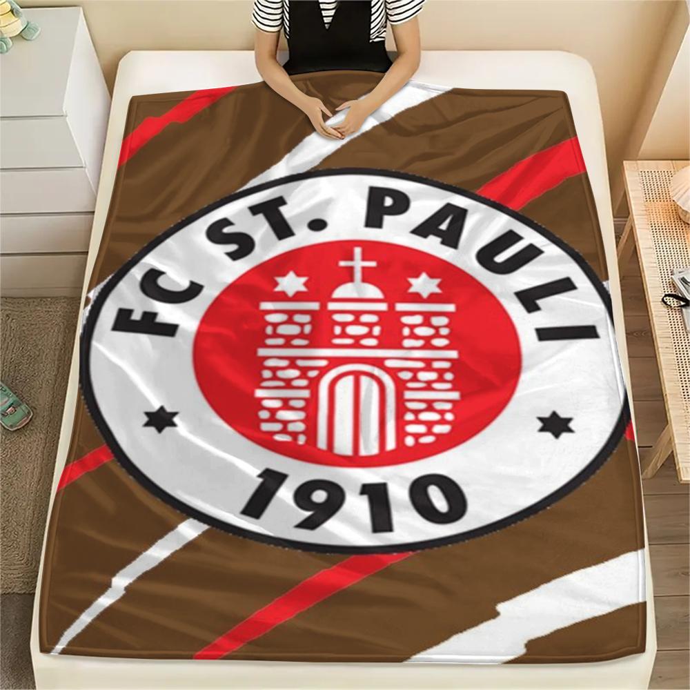 1Pc St. Pauli FC Print Flannel Blanket, High quality Comfortable for All Seasons, Home Decor, Warmth and Comfort, Perfect for Christmas GiftS