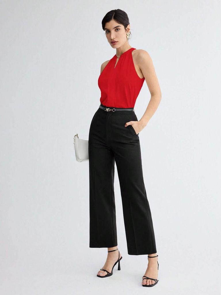 Haut d'été à bretelles sans manches pour femme – Polyvalent et Chic pour le lieu de travail