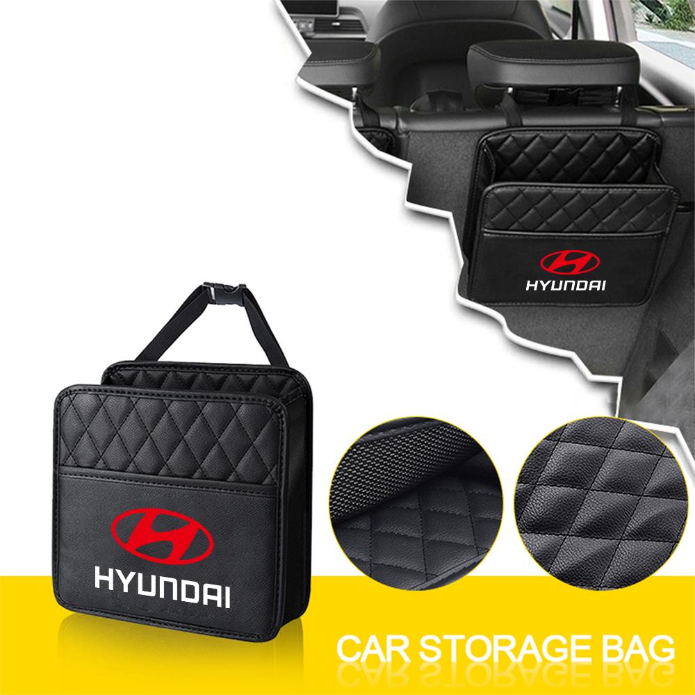 Leather Auto Seat Back Organizer Car Backseat Storage Bag Accessories For HYUNDAI i20 i30 Tucson i10 ix35 i40 Azera GDI Veloster lk1