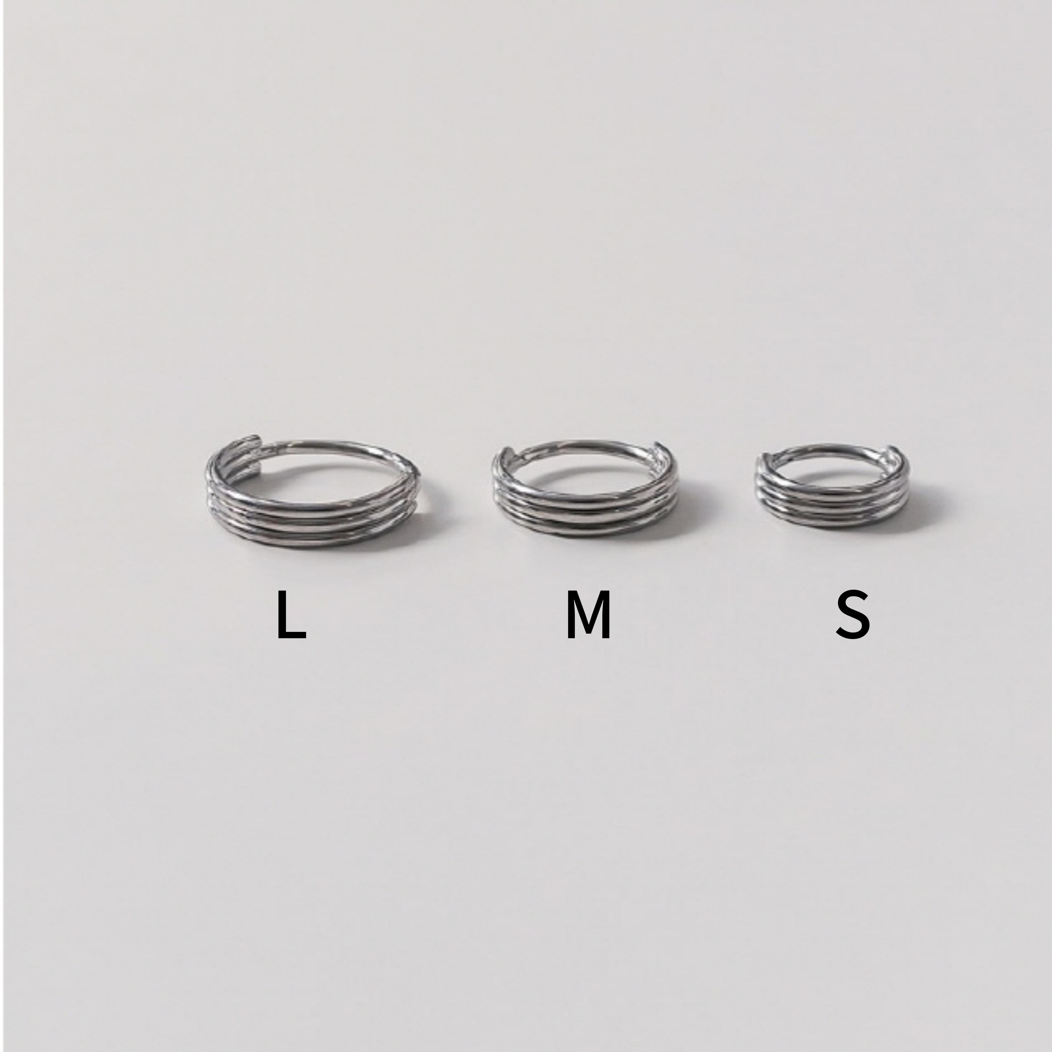 

Triple Inline Piercing L срібний