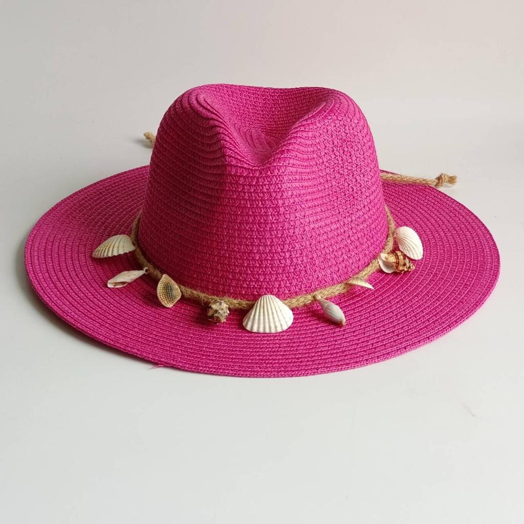 Summer Straw Hat Bohemian Shell Accessories Men and Women Straw Hat Sun Hat Candy Straw Hat Summer Hat  Chapeau