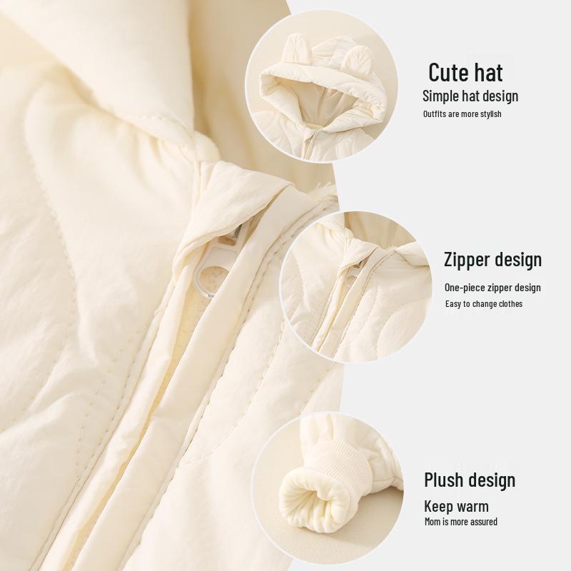 Class A Baby Autumn & Winter Quilted Jumpsuit - Warm Cotton-Padded Newborn Crawling Suit