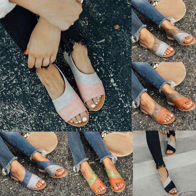 Elegant Women's Fish Mouth Sandals With Stylish Color Matching And Comfort Low Square Heel