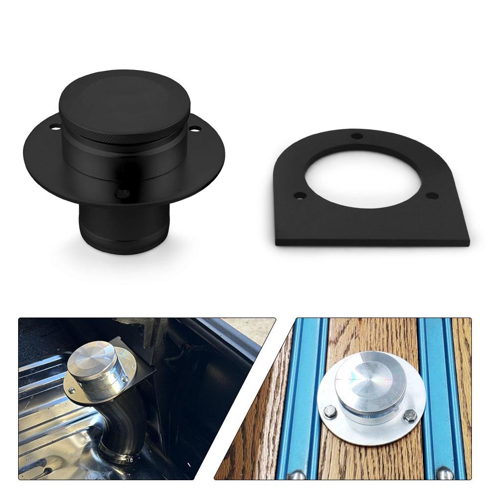 For 2" Hose Connection 17-2530 Remote Fuel Tank Filler Neck With Billet Aluminum Gas Cap & Weld-On Steel Mount Bracket