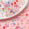 100pcs ABS Plastic Flower Shaped Beads Spacer Beads for DIY Earrings Necklaces Bracelets Phone Chains Jewelry Making Findings