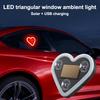 Car Led Window Decoration Heart Neon Light Suction Cup Fixed Luminous Heart Solar Ambient Neon Light Car Lights Accessories 1Pc