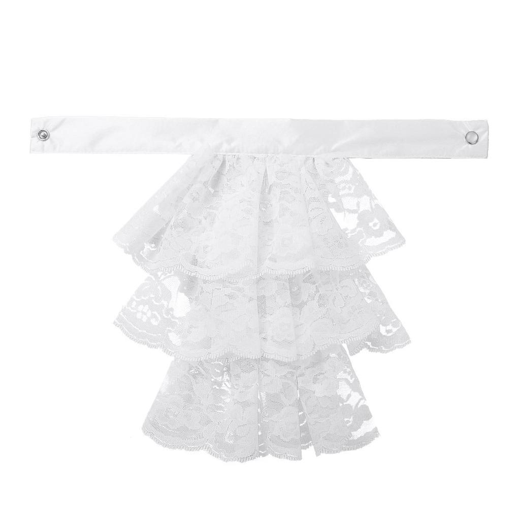 Adult Renaissance Neck Collar Detachable Lace Jabot Ruffled Design Victorian Steampunk Costume Accessory for Themed Parties