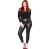 Mulheres de couro falso estiramento calças magras leggings plus size calças de moda fina