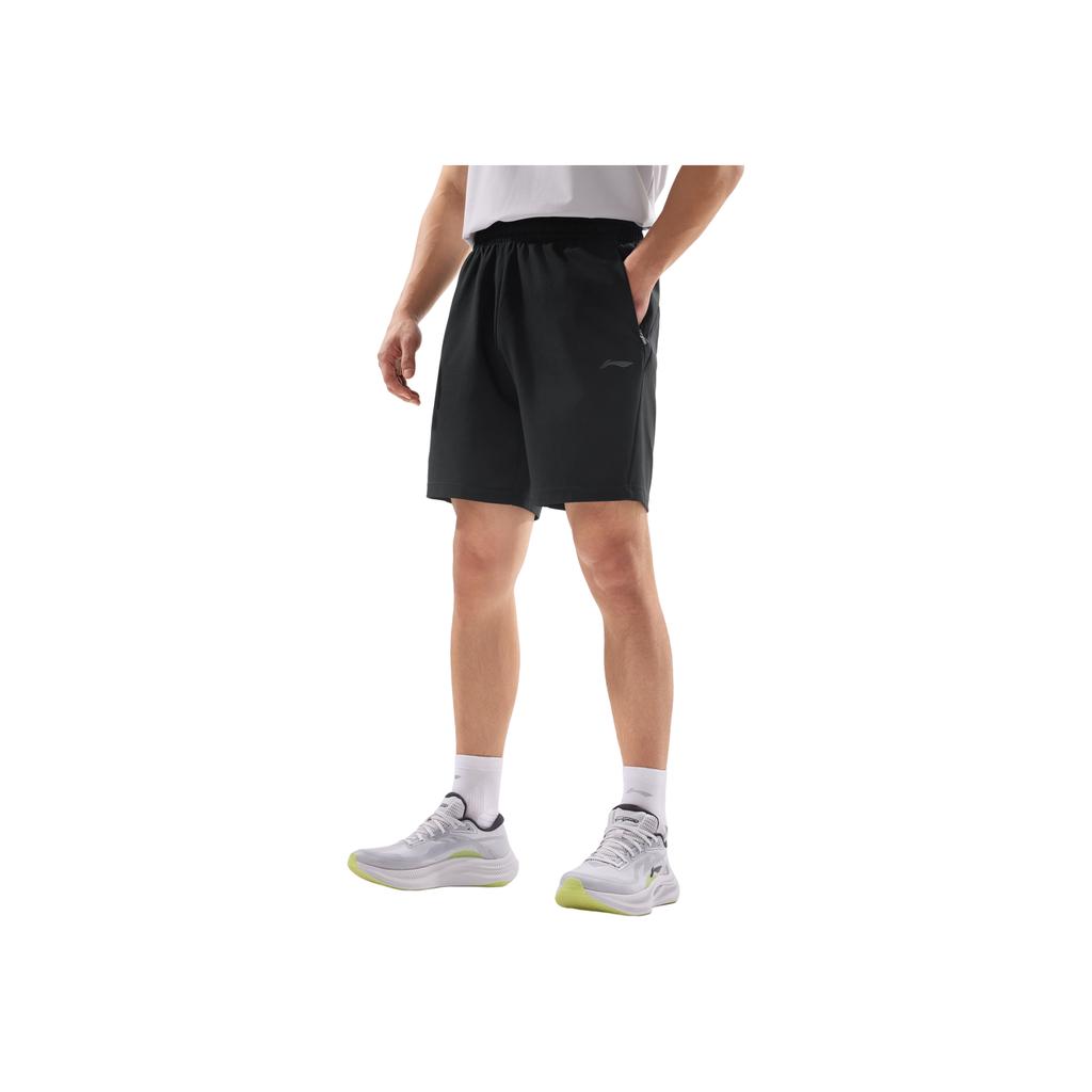 Li-Ning Fitness Series Simple Solid Color Casual Shorts Men Shorts Black AKSV107-2