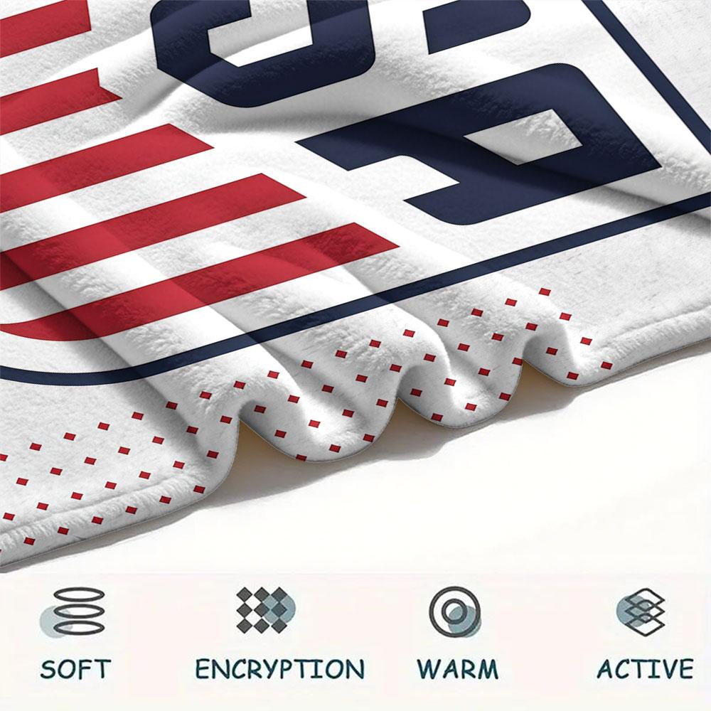 USA Fußball bedeckte Flanelldecke, weicher Überwurf für Schlafzimmer Sofa, waschbar, Fußballfanartikel, tolles Geschenk.