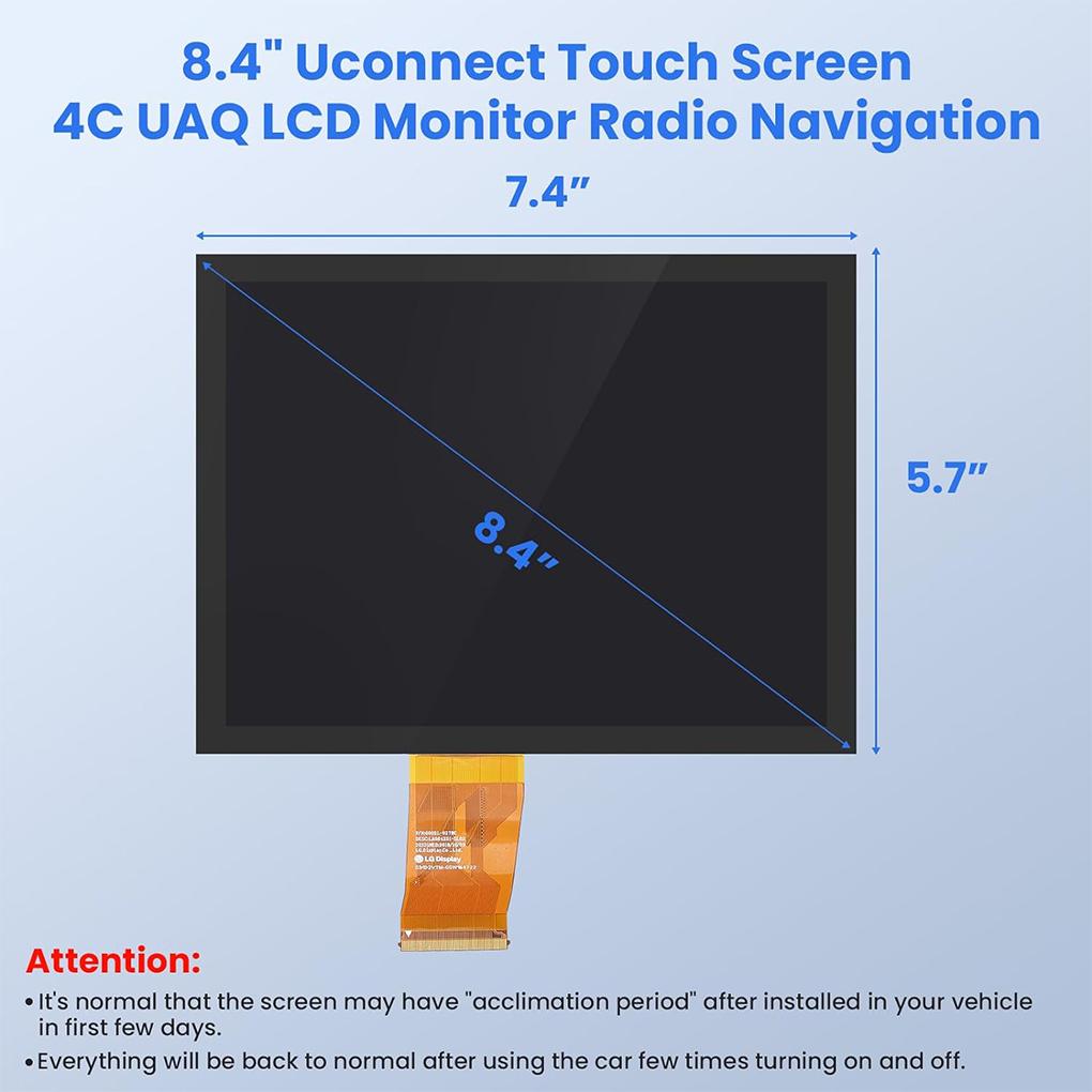 8.4 Uconnect 4C UAQ 17-22 LCD Display Touch Screen Uconnect 4C UAQ 8.4 Uconnect LCD Touch-Screen
