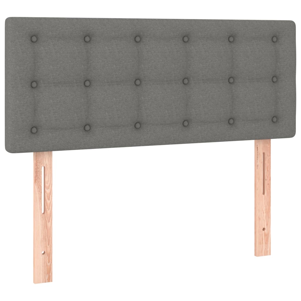 Vidaxl Continental Bed With Mattress, Dark Grey Fabric 100X200 Cm
