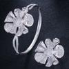 Ki0076 Ring Bracelet Two-Piece Set Full Of Zircon Flower Combination Set.
