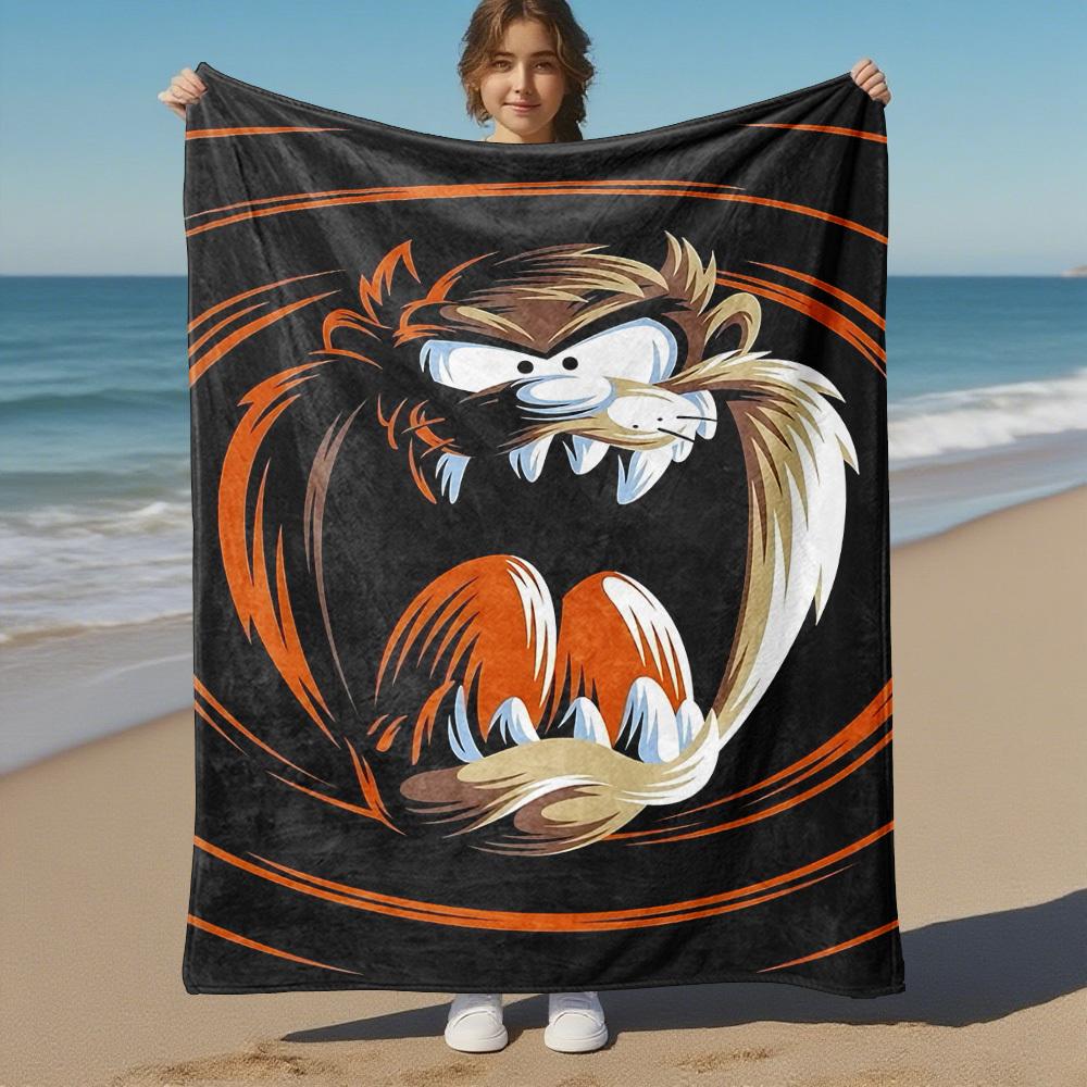 1pc Lion Roar Angry Outdoor Blanket - Throw Blanket, Soft , Flannel Blankets, Living Room, Travel, Camping-1102084 75X95CM