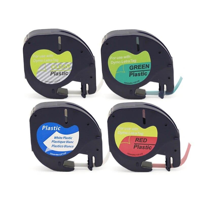 10pk 91330 LT Fita de etiqueta compatível com Dymo Letratag Ribbon 91331 para LT-100H LT-100T Dymo Impressora de etiquetas adesivas Lm920 Fita 12mm