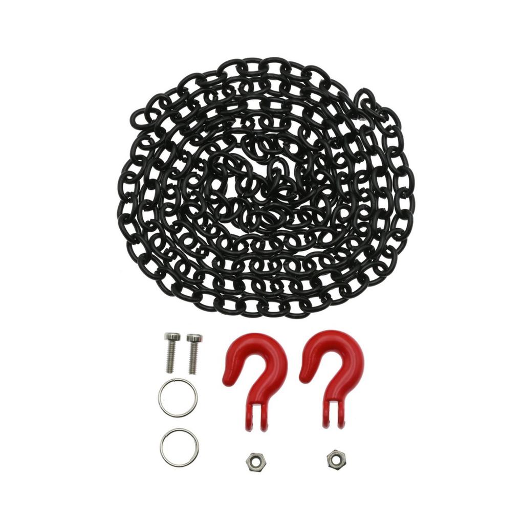 For RC Crawler Car Metal Simulation Rescue Tow Hook Traction Rope Chain for 1/10 Traxxas Trx4 Defender Bronco Axial Scx10 90046