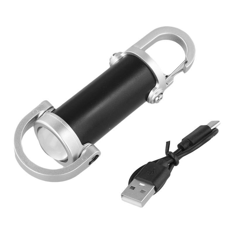 Mini Keychain Flashlight Waterproof with Rechargeable Battery and Charging Cable Outdoor Camping Portable Lighting GZW