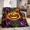 1pc Pumpkin Halloween Blanket, Lightweight Flannel Throw Blanket for Sofa, Bed, Travel, Camping, Living Room, Office, Couch, Chair, A0922080