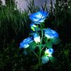 5 Heads Solar Lights Outdoor Decorative Solar Garden Lights Rose Flower Lawn Lamp for Yard Patio Garden Decor 800mah