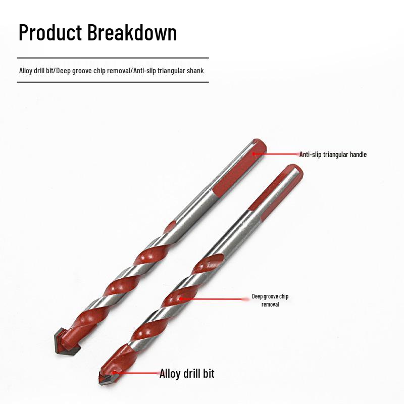 6mm Alloy Triangle Drill Bit for Concrete, Glass, and Cement