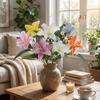 Plastic Simulated Flower Handmade Silk Fake Bouquets Centerpiece Fake Flowers  Wedding Decor